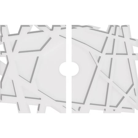 Ekena Millwork Novo Architectural Grade PVC Ceiling Medallion, 28"W x 18 5/8"H x 3"ID x 9 3/4"C x 1"P, Two-Piece CMP28X18NO2-03000